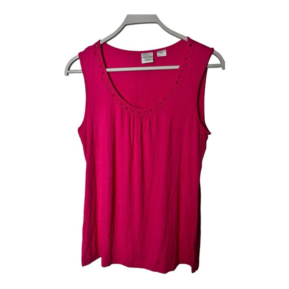 Emma James Stretch Sleeveless Embellished Neckline Blouse Sz M